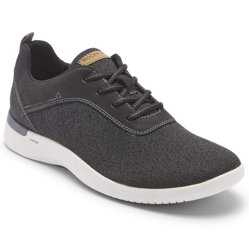 Tenis Rockport Homem Pretas - Truflex Fly Plain Toe - 97356DPYU